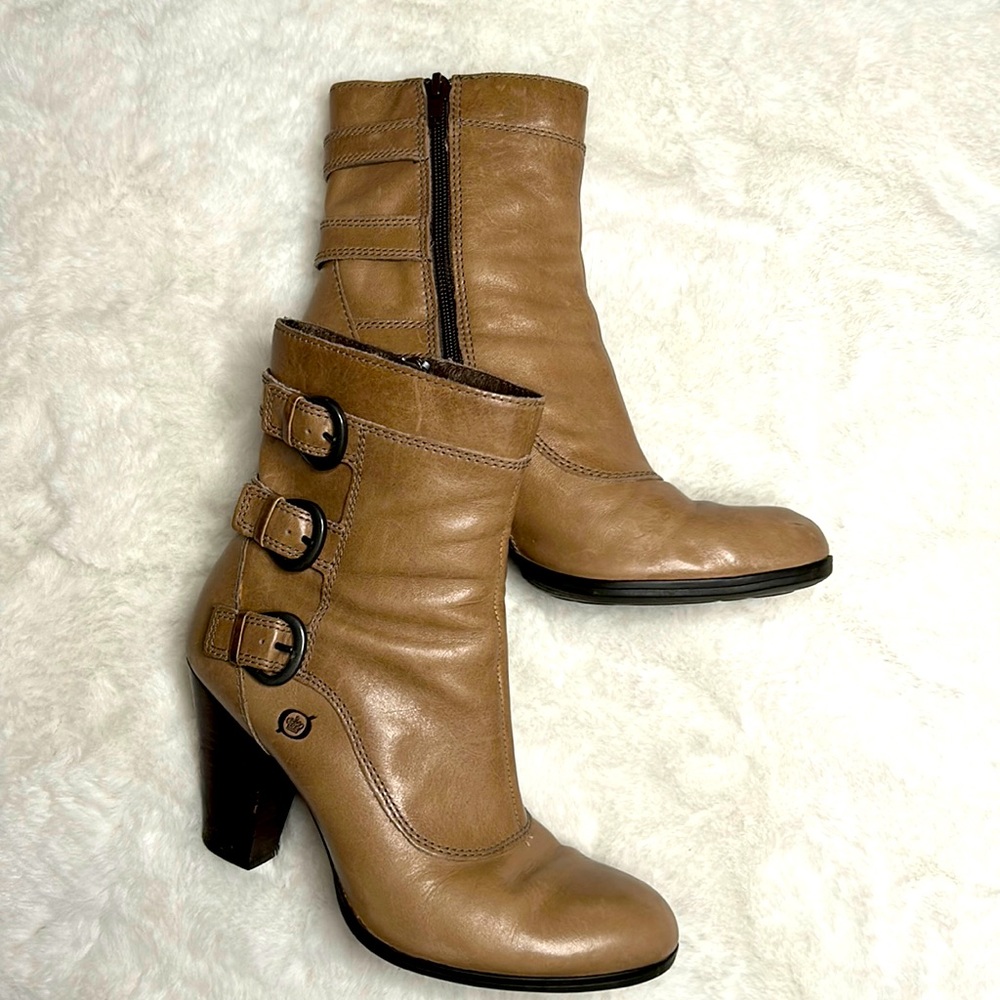 BOTTI,Women Mid Calf Botti Boots,genuine leather,size 7,5